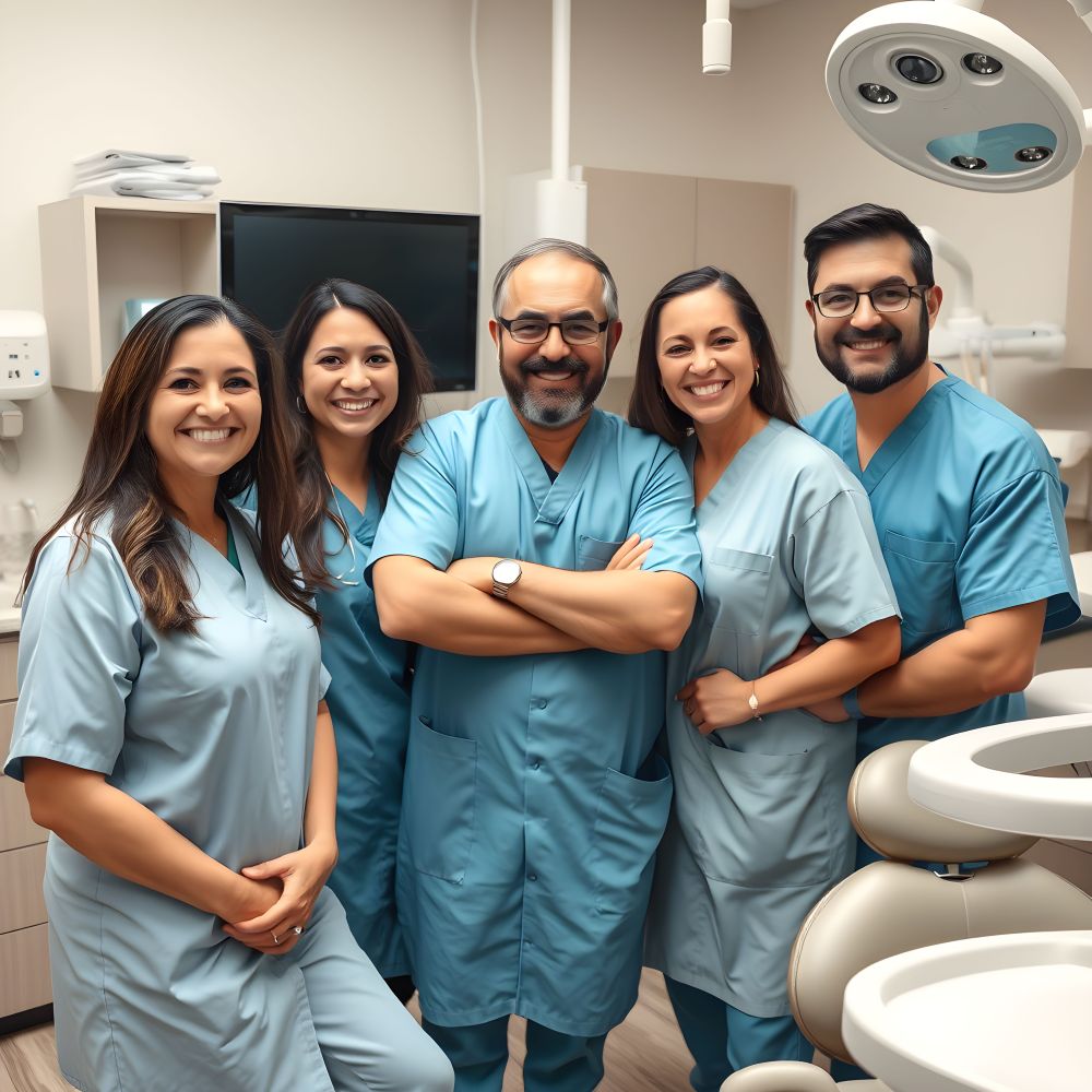 doctor and staff